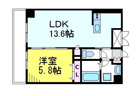 ＪＲ中央線 東小金井駅 徒歩3分 5階建 築14年の間取り写真