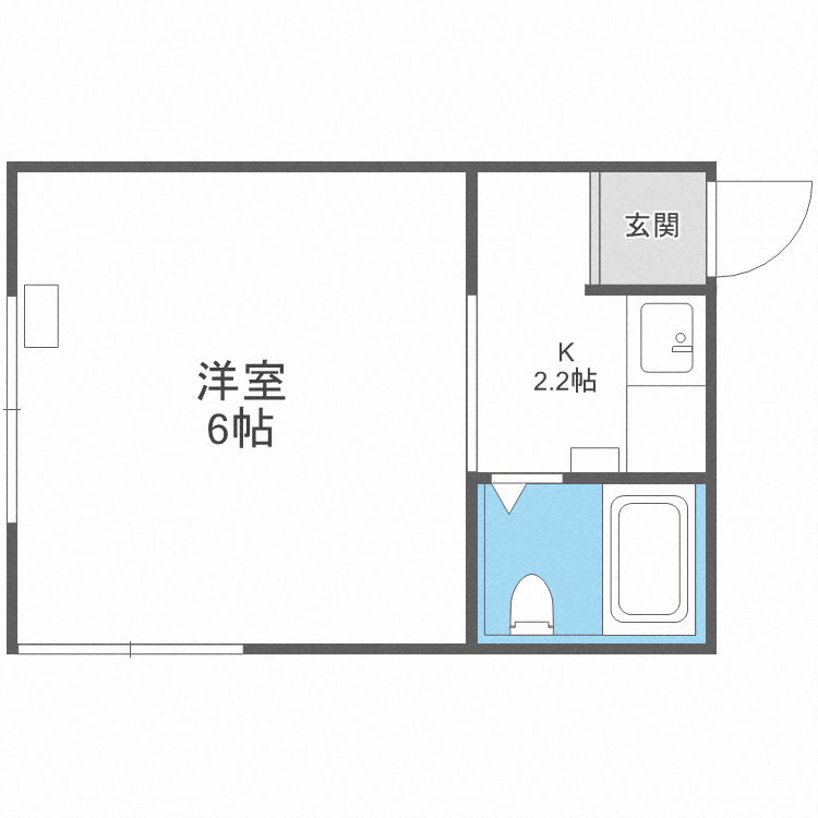 札幌市手稲区前田六条のアパートの間取り