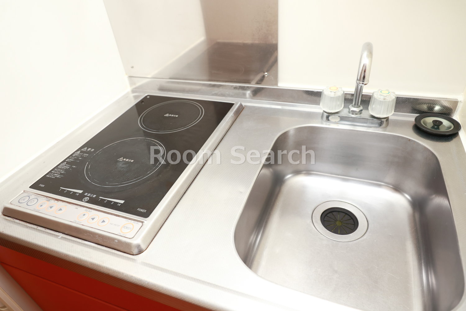 キッチン　2口コンロ、キッチン収納