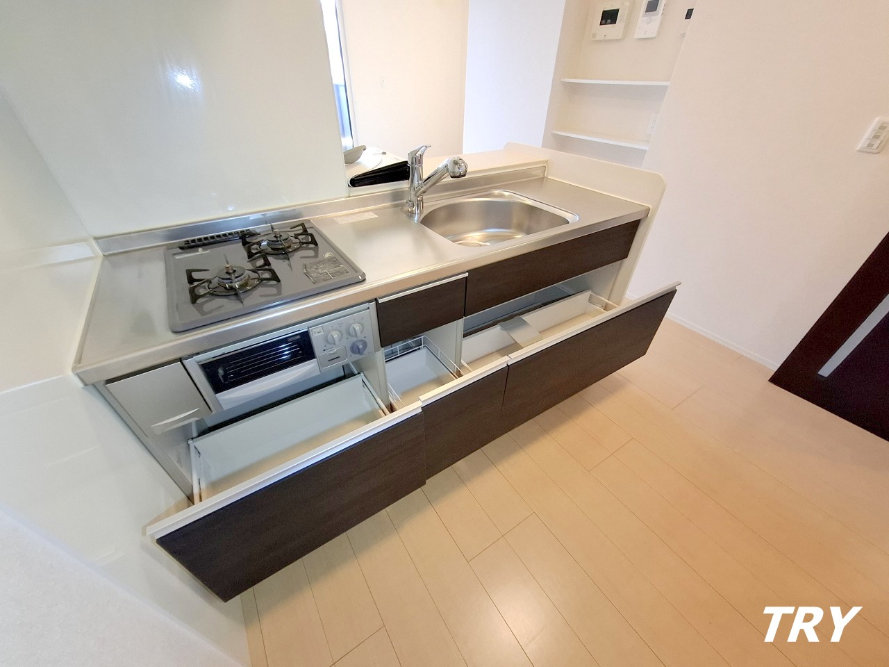 キッチン　2口コンロ付システムキッチン！