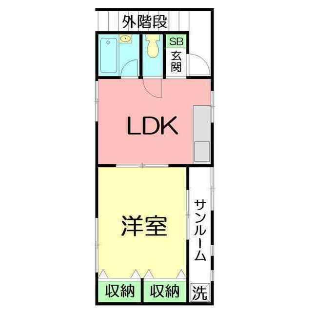 神奈川県平塚市徳延（アパート）の賃貸物件の間取り