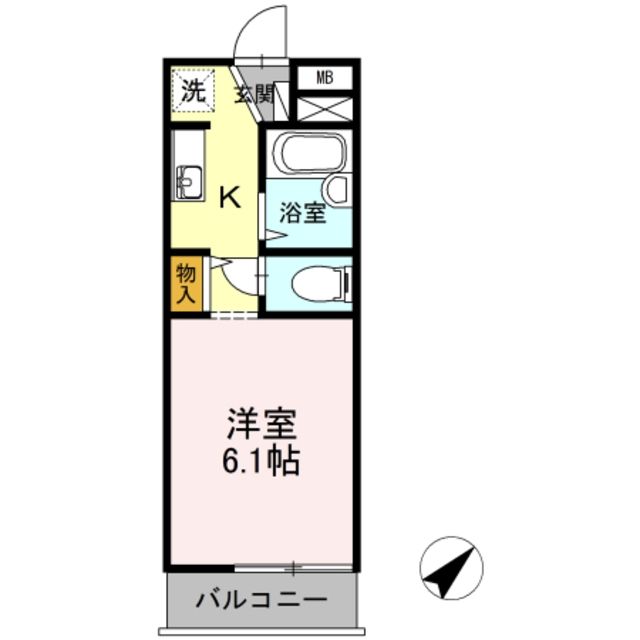 神奈川県大和市中央７（アパート）の賃貸物件の間取り