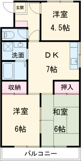 静岡市葵区瀬名のマンションの間取り