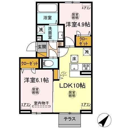 千葉県市原市君塚２の賃貸アパートの間取り