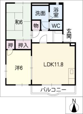 モンシャトー可児Ｃ棟の間取り