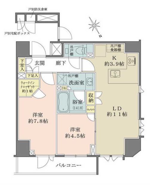 港区北青山のマンションの間取り