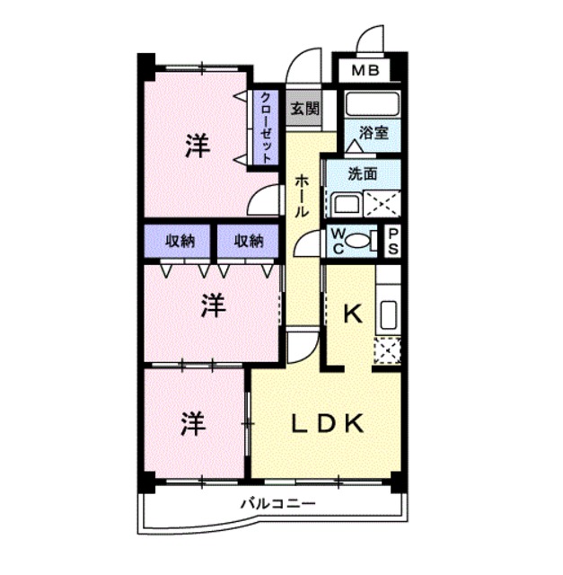 海南市大野中のマンションの間取り