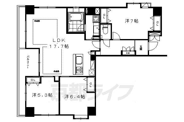 プリオーレ京都三条高倉の間取り