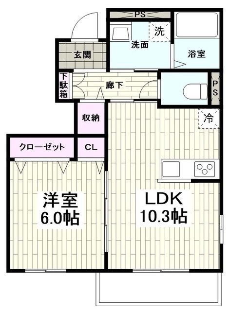 鎌倉市大町のアパートの間取り