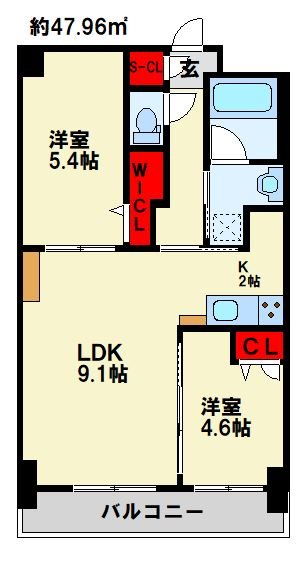 北九州市八幡西区陣原のマンションの間取り