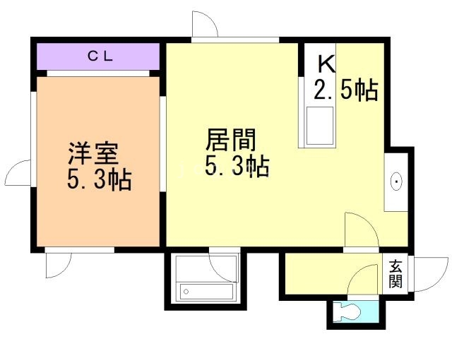 札幌市厚別区青葉町のアパートの間取り