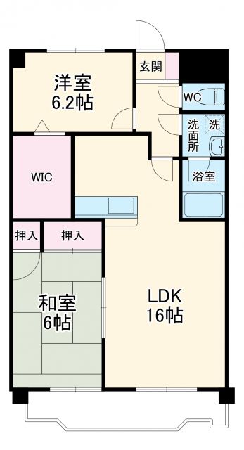 豊橋市牧野町のマンションの間取り