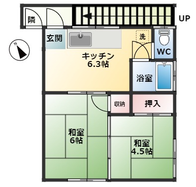 姶良市池島町のアパートの間取り