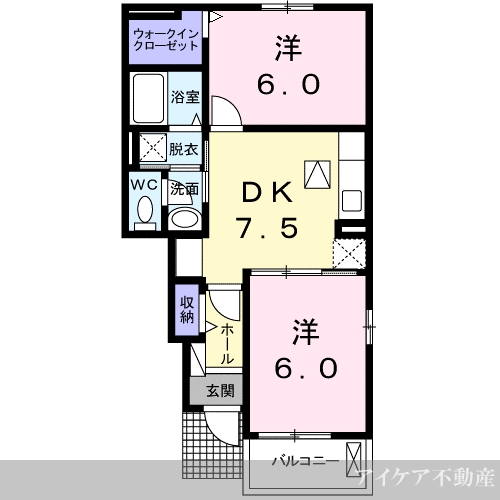 吉野川市鴨島町牛島のアパートの間取り