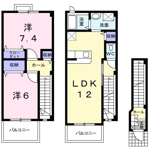 長野市大字稲葉のアパートの間取り