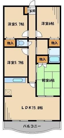 【川口市戸塚鋏町のマンションの間取り】