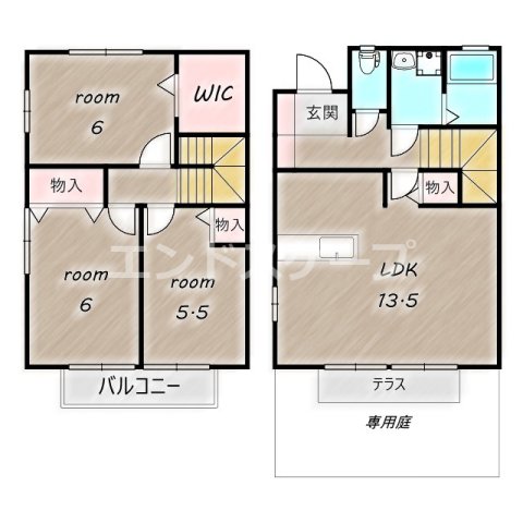 高崎市上並榎町のアパートの間取り