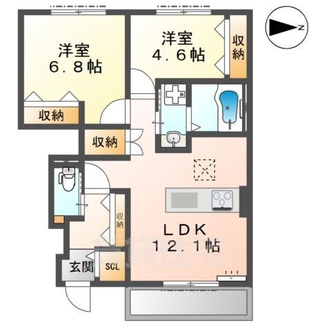 (仮称)押熊町賃貸アパート2期新築工事の間取り