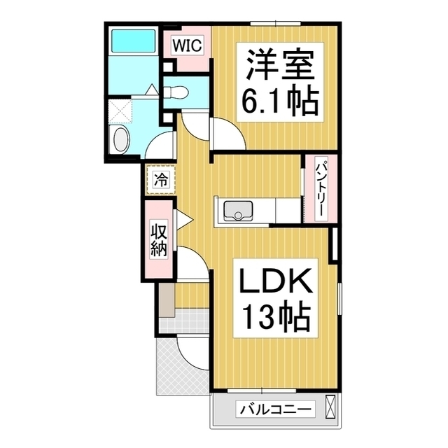 長野市青木島町綱島のアパートの間取り