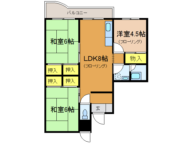 宮崎市天満のマンションの間取り