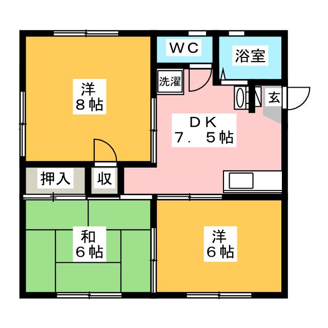 メゾンオモダカＢ棟の間取り