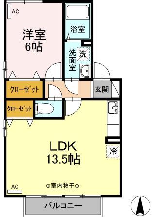 山形市前田町のアパートの間取り