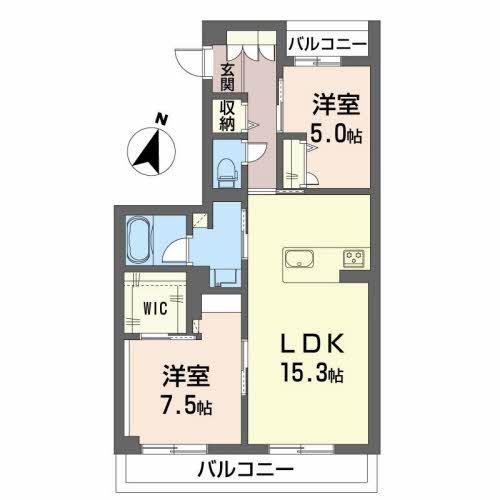 熊本市東区健軍のマンションの間取り