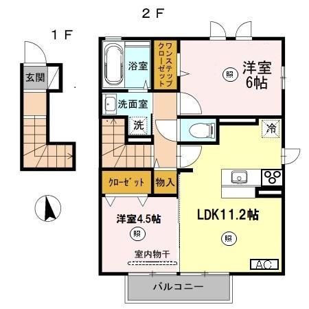 敦賀市木崎のアパートの間取り