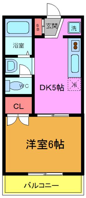 市川市二俣のアパートの間取り