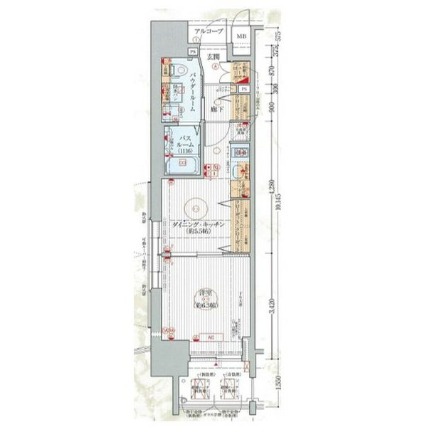 名古屋市西区菊井のマンションの間取り