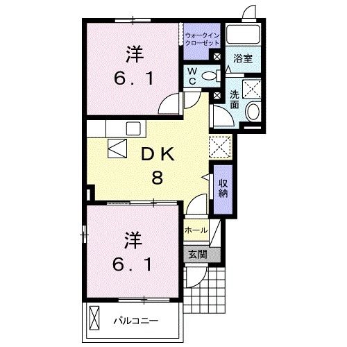 杵島郡江北町大字佐留志のアパートの間取り