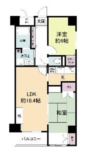 福岡市中央区長浜のマンションの間取り