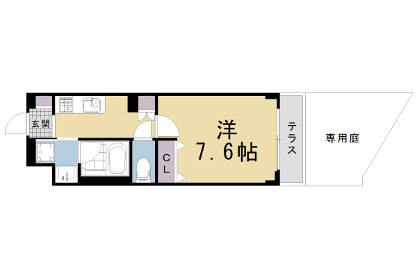 京都市北区北野下白梅町のマンションの間取り