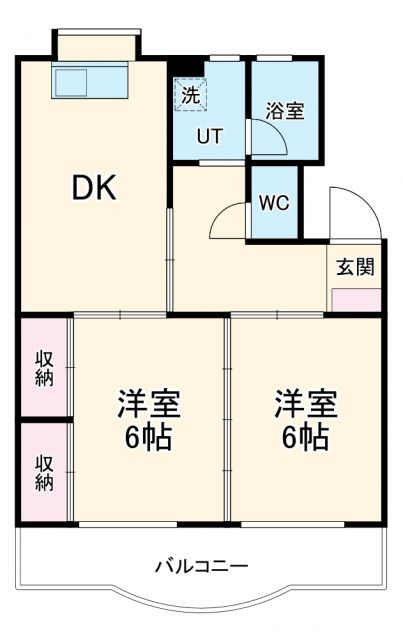 各務原市鵜沼南町のマンションの間取り