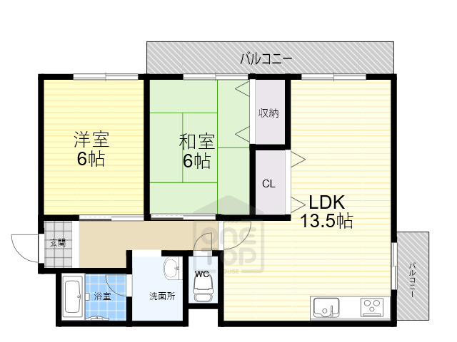 茨木市沢良宜浜のマンションの間取り