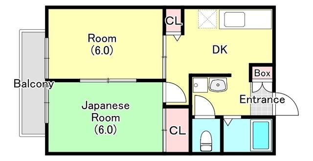 鎌ケ谷市南初富のアパートの間取り