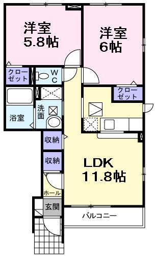 サンシャトーＣの間取り