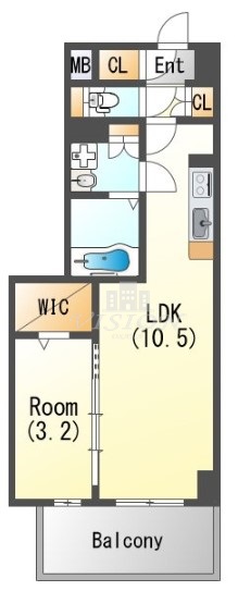 大阪市西区西本町のマンションの間取り