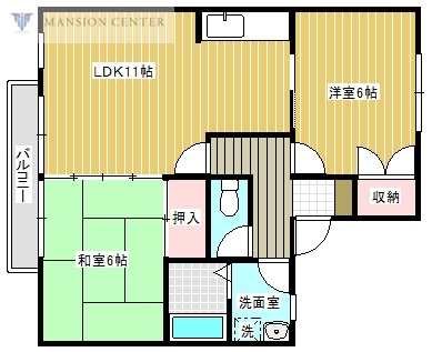 新潟市東区石山のアパートの間取り