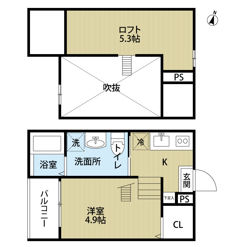 名古屋市南区西田町のアパートの間取り