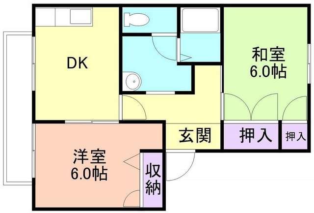 和歌山市野崎のアパートの間取り