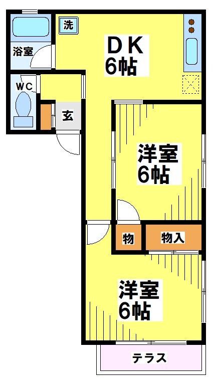 調布市佐須町のアパートの間取り