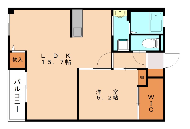 北九州市小倉北区片野のマンションの間取り