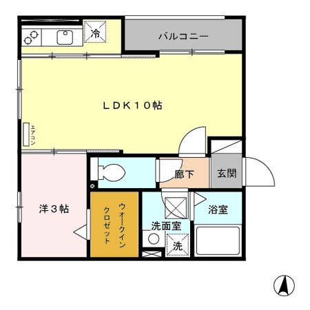 新潟市秋葉区あおば通のアパートの間取り