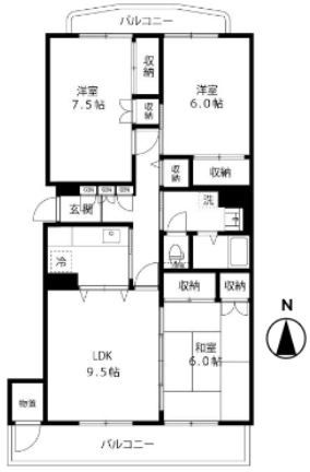 練馬関町第2社宅1号棟の間取り