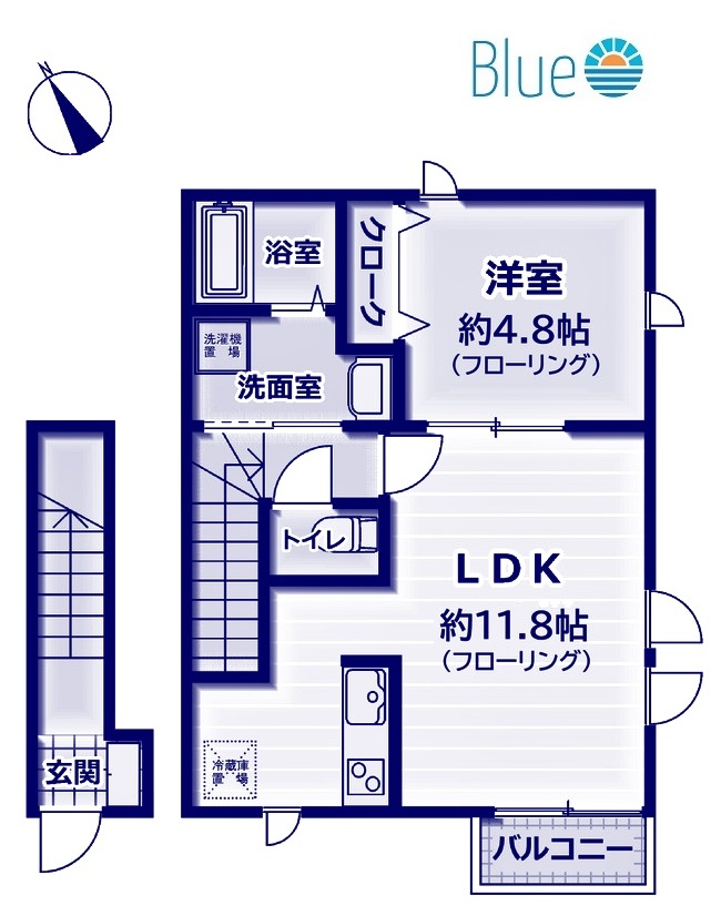 鎌倉市玉縄のアパートの間取り