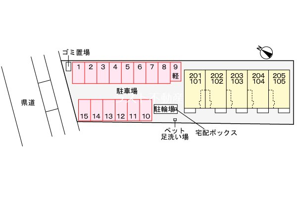 【薩摩川内市平佐町のアパートの駐車場】