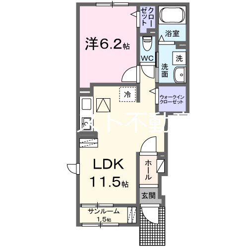 薩摩川内市平佐町のアパートの間取り