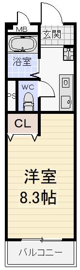 名古屋市北区駒止町のマンションの間取り