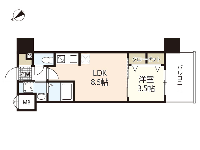 広島市西区西観音町のマンションの間取り